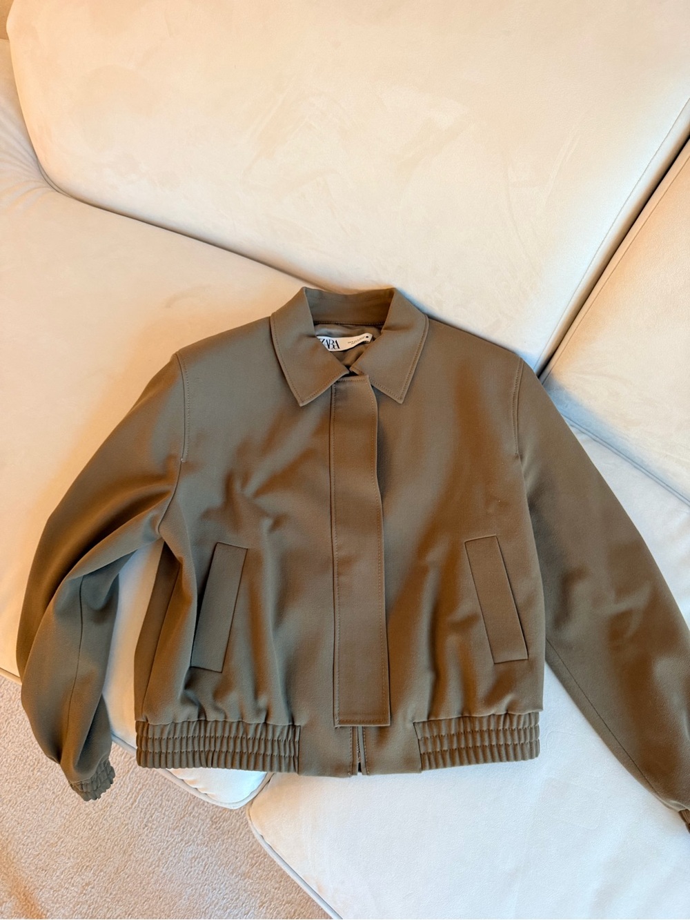 Zara Olive Bomber Jacket